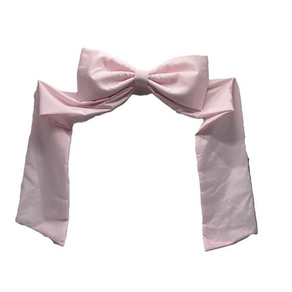 My Texas House Oversized Gingham Easter Bow Pink 24x48 Spring 2026